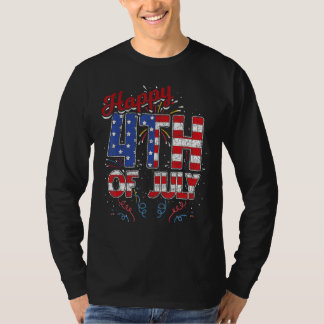 Camiseta Happy 4th Of July Us Flag American Fireworks Indep