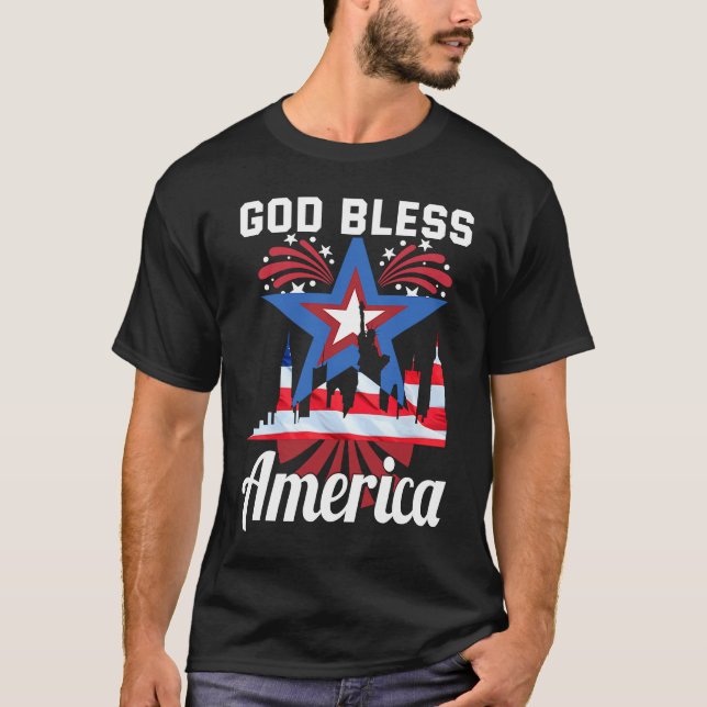 Camiseta Happy 4th Of July USA saying god bless america (Frente)