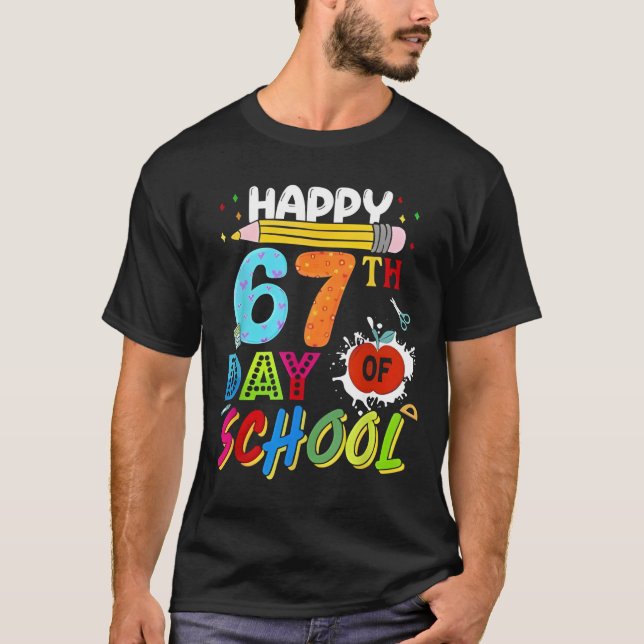 Camiseta Happy 67 Days of School 67th Day Smarter Six Seven (Frente)