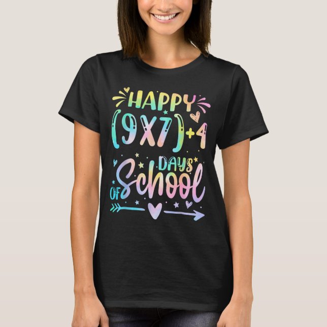 Camiseta Happy 67 Days Of School Math Teacher Students Six  (Frente)
