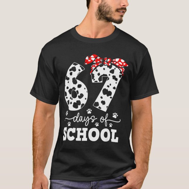 Camiseta Happy 67 Days School Cute Dog 67 Days Smarter Stud (Frente)
