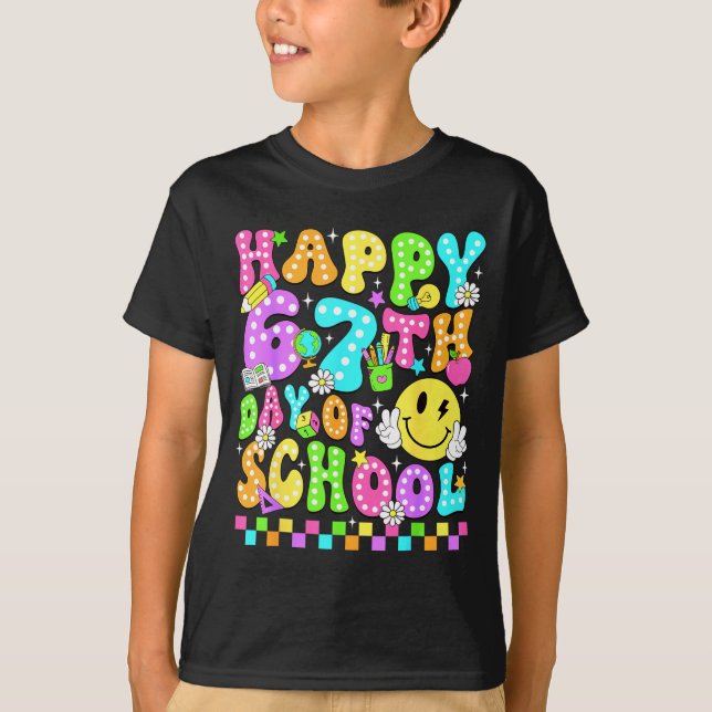 Camiseta Happy 67th Day Of School 67 Days Smarter Teacher G (Frente)