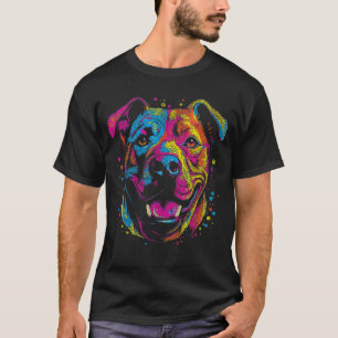 Camiseta Happy American Pit Bull Terrier Dog Pop Art Design
