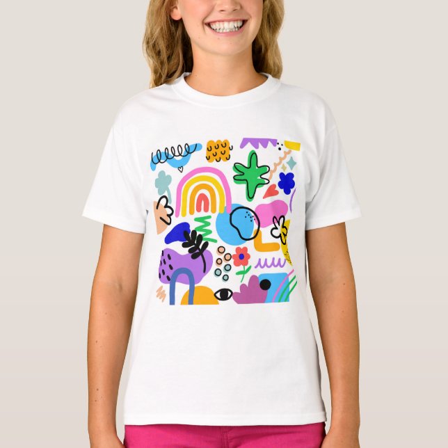 Camiseta Happy and colorful abstract designs (Frente)