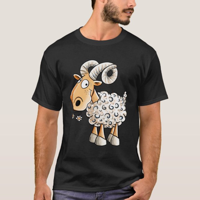 Camiseta Happy Aries Sheep Zodiac Sign For Aries (Frente)