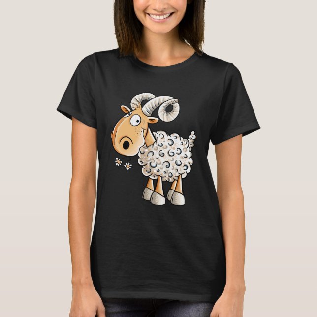 Camiseta Happy Aries Sheep Zodiac Sign For Aries (Frente)