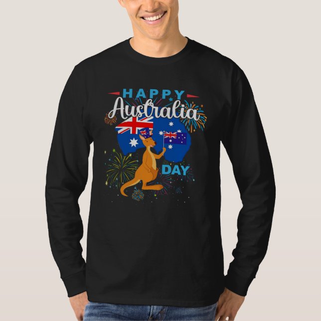 Camiseta Happy Australia Day Kangaroo Australia Flag Down U (Frente)