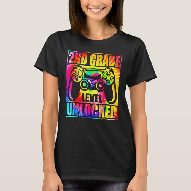 Camiseta Happy Back To School 2nd Grade Level Unlocked Tie  (Frente)