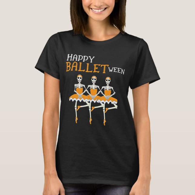 Camiseta Happy Balletbetween Skeleton Ballerina Tee Dancing (Frente)