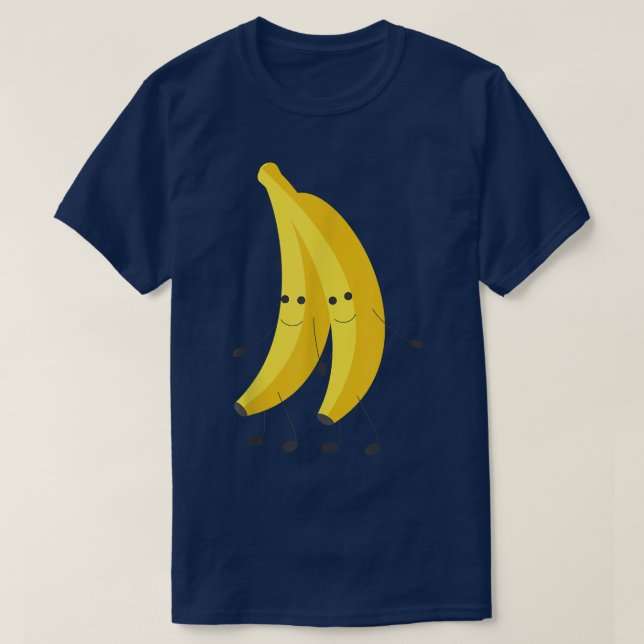 Camiseta Happy Banana Pairs Walking Fruit Cute  (Frente do Design)