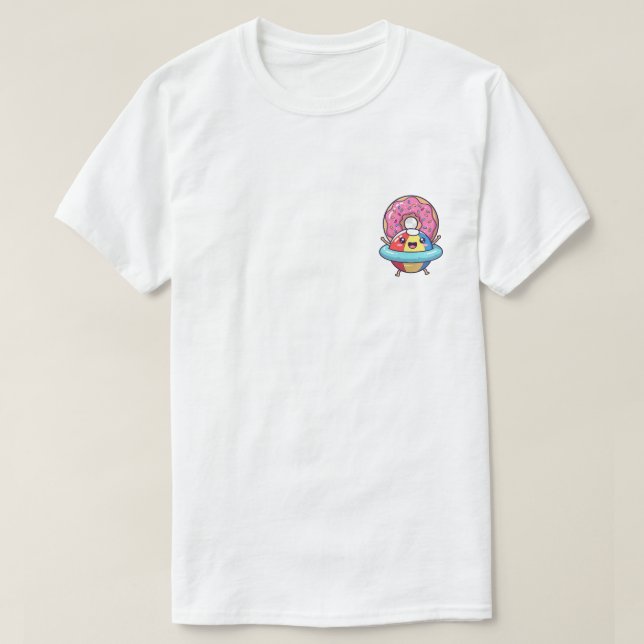 Camiseta Happy Beach Ball Character in Pool Float with Pink (Frente do Design)