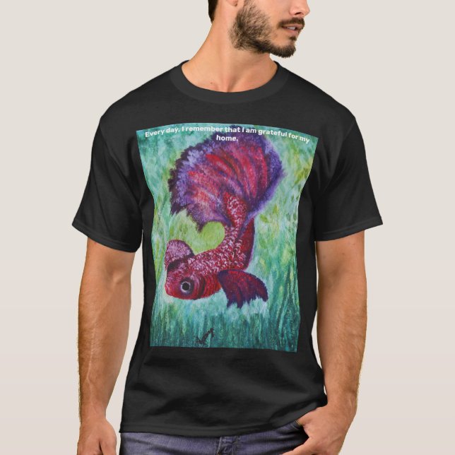 Camiseta Happy betta fish enjoying his home (Frente)