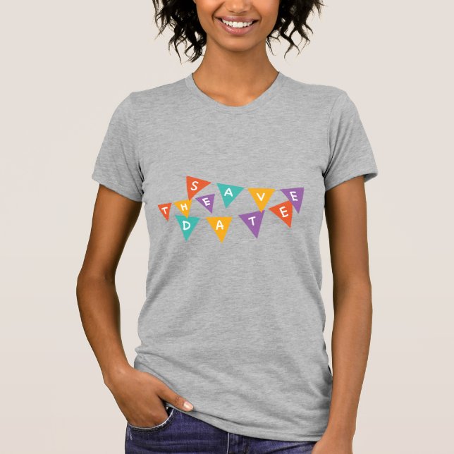 Camiseta "Happy Birthday" Colorful Bunting Women's Graphic  (Frente)