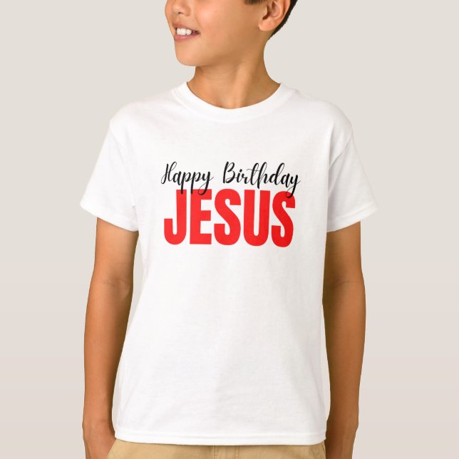 Camiseta Happy Birthday Jesus Christmas T-Shirt (Frente)