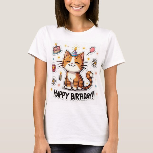 Camiseta Happy Birthday  New  Collection  Design T-Shirt (Frente)