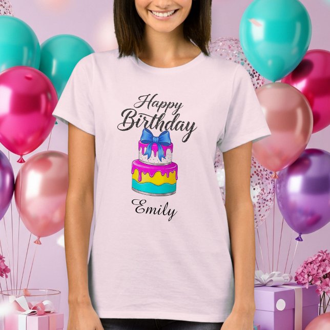 Camiseta Happy birthday shirt cake Personalized (Criador carregado)