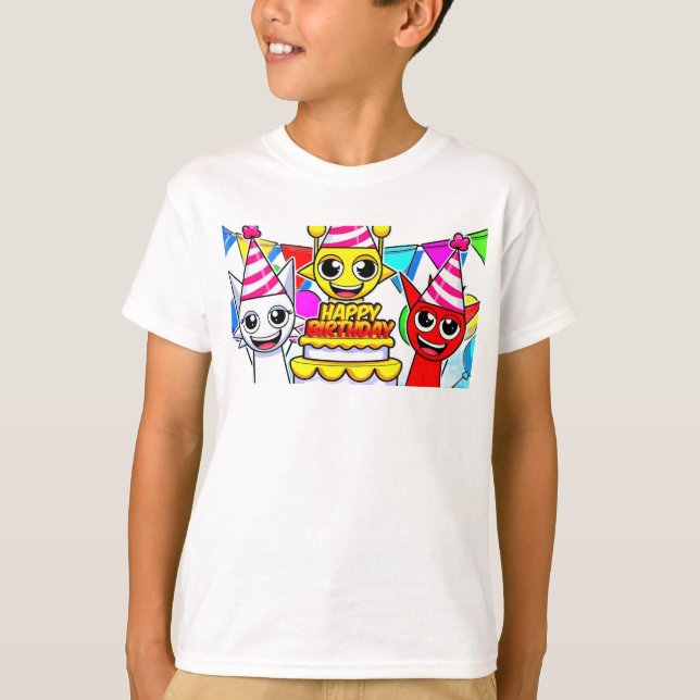 Camiseta Happy Birthday Sprunki - Wenda Simon Raddy (Frente)