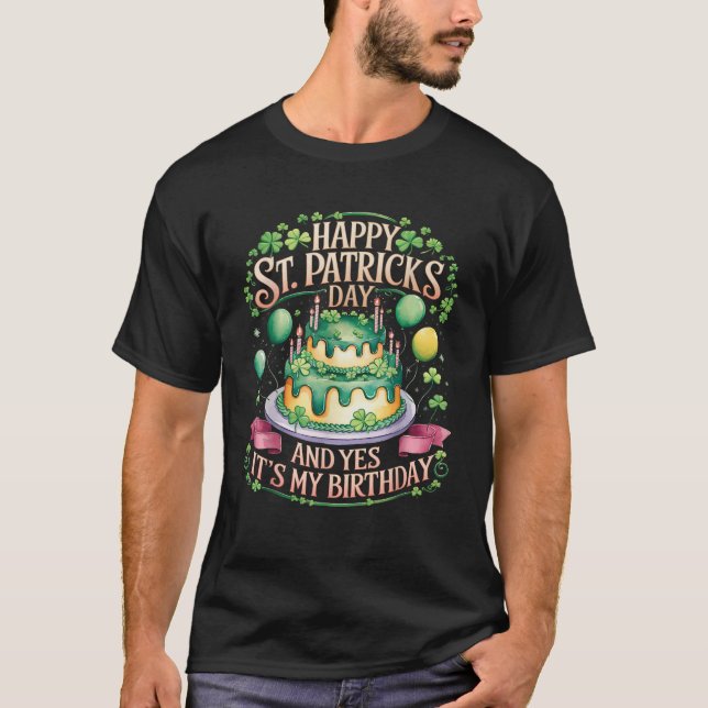 Camiseta Happy Birthday St Patricks Day Birthday Irish Bday (Frente)
