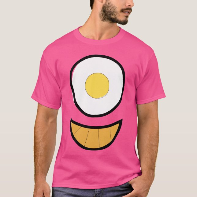 Camiseta Happy Breakfast of a Fried Egg and a Croissant 80s (Frente)