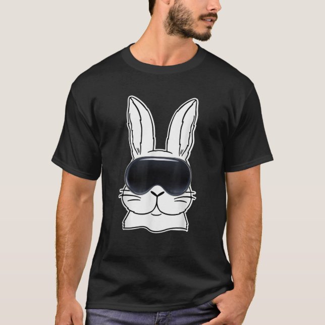 Camiseta Happy Bunny With VR Glasses Metaver Easter Day Dad (Frente)