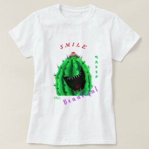 Camiseta Happy Cactus with Big Smile T-Shirt