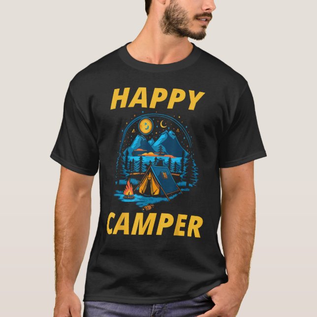 Camiseta Happy Camper Adventure Unleash Your Wanderlust (Frente)