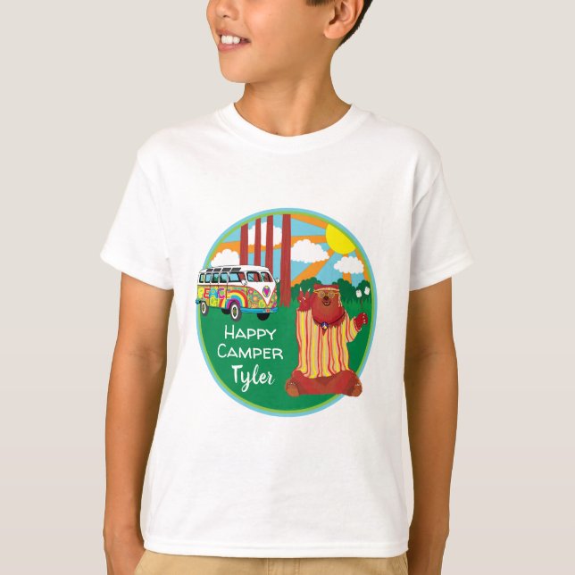 Camiseta Happy Camper Bear (Frente)