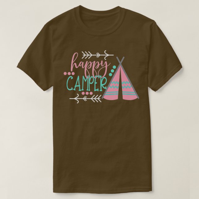 Camiseta Happy Camper Funny Camping Gift For Kids Funny Boy (Frente do Design)