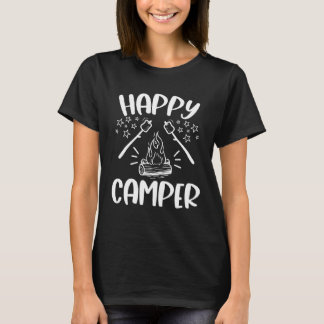 Camiseta Happy Camper  Womens Family RV Camping  Smores