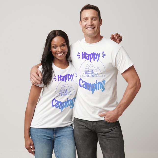 Camiseta Happy Camping - fröhliches cooles GrafikdesT-Shirt (Unissex)