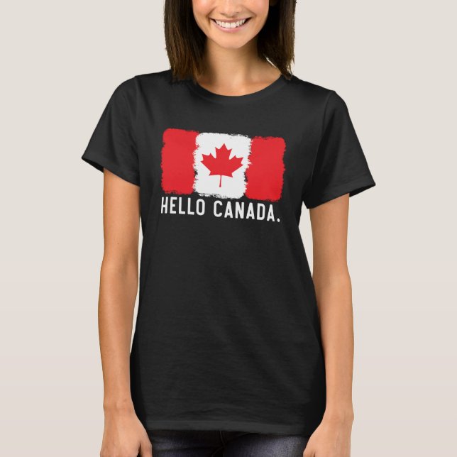 Camiseta Happy Canada Day Canadian Canada Flag Maple Leaf   (Frente)
