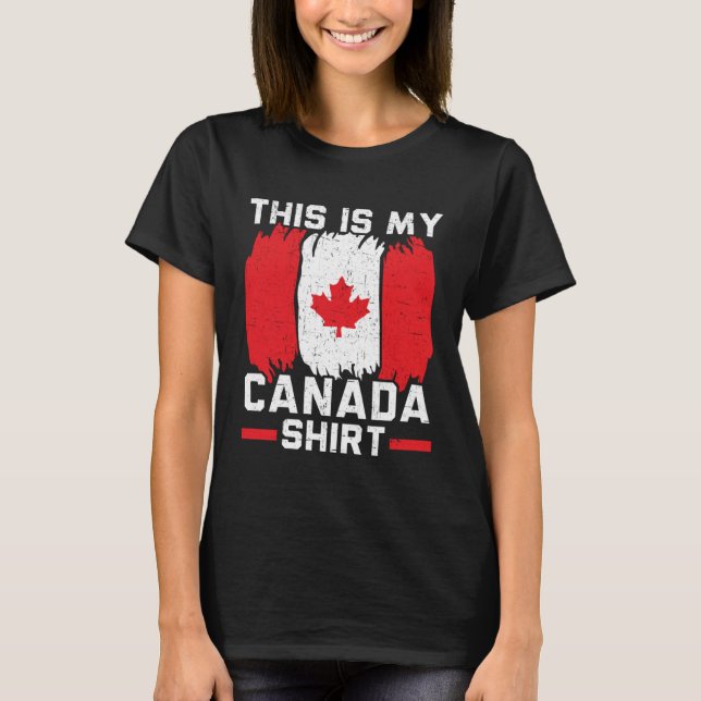 Camiseta Happy Canada Day Canadian Canada Flag Maple Leaf   (Frente)