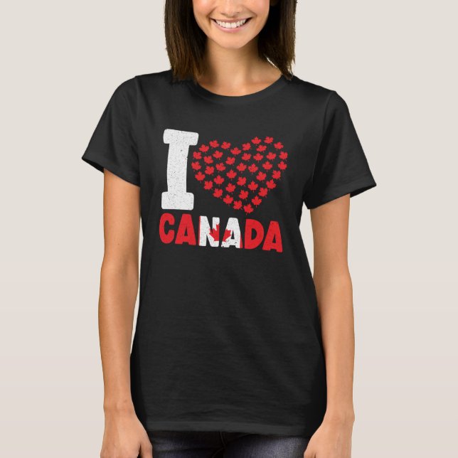 Camiseta Happy Canada Day Canadian Canada Flag Maple Leaf   (Frente)