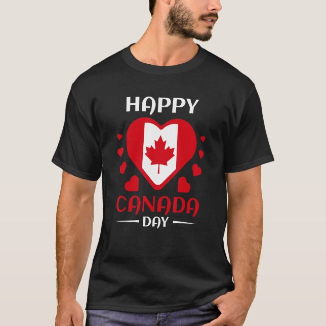Camiseta Happy Canada Day Heart Flag Canadá For Mens Women (Frente)