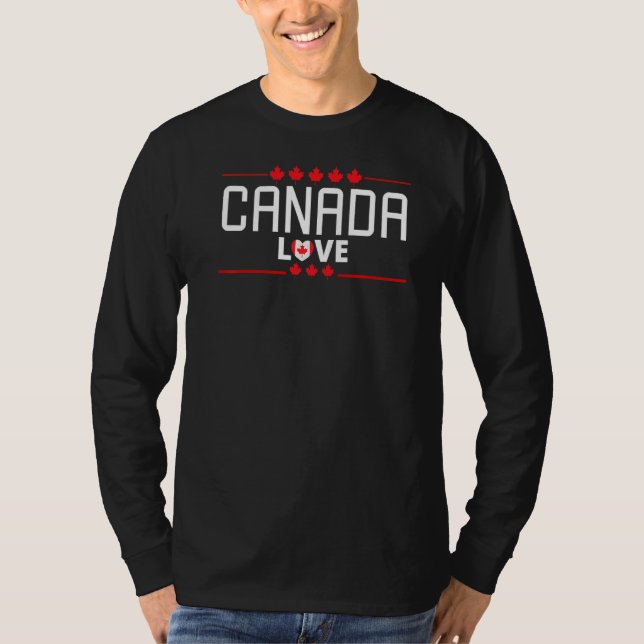 Camiseta Happy Canada Day Love Maple Leaf Heart Canada Fla (Frente)
