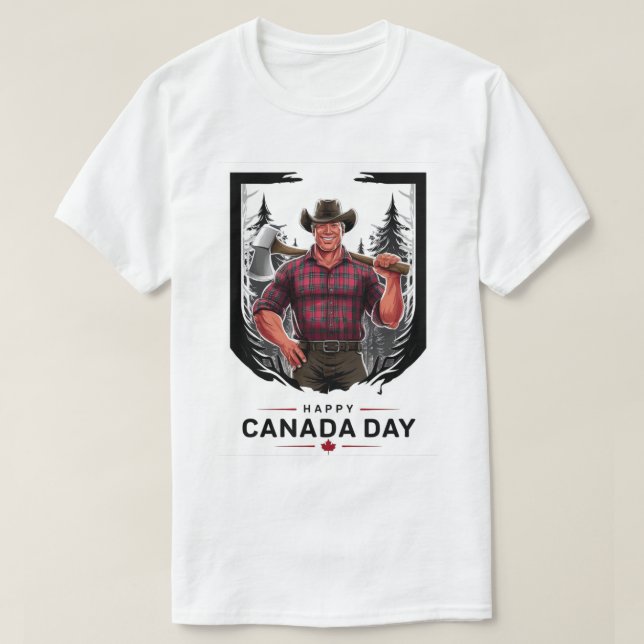 Camiseta Happy Canada Day Lumberjack (Frente do Design)