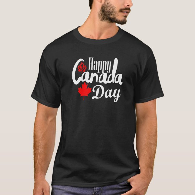 Camiseta Happy Canada Day Maple Leaf Canadian Flag Kids (Frente)