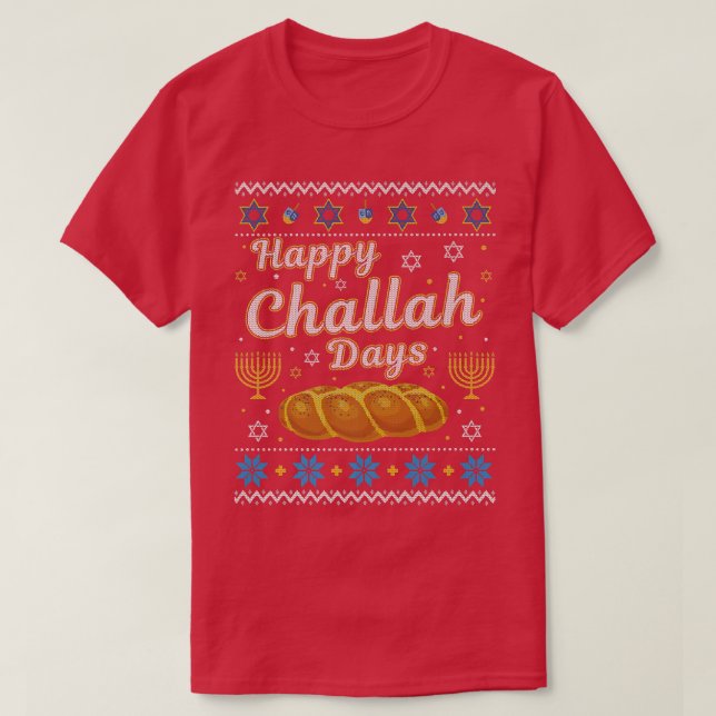 Camiseta Happy Challah Days Chrismukkah Hanukkah 2021 Chall (Frente do Design)