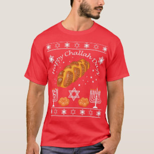 Camiseta Happy Challah Days Hanukkah Menorah Ugly Pajama Id