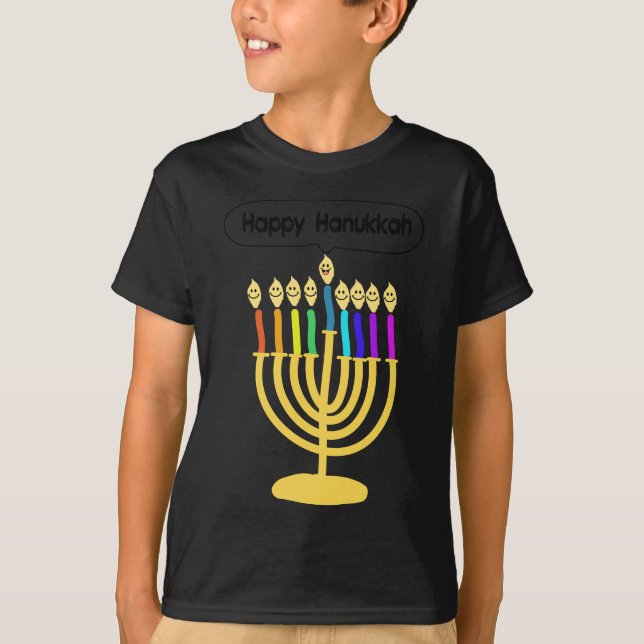 Camiseta Happy Channukah Menora / Chanukia (Frente)