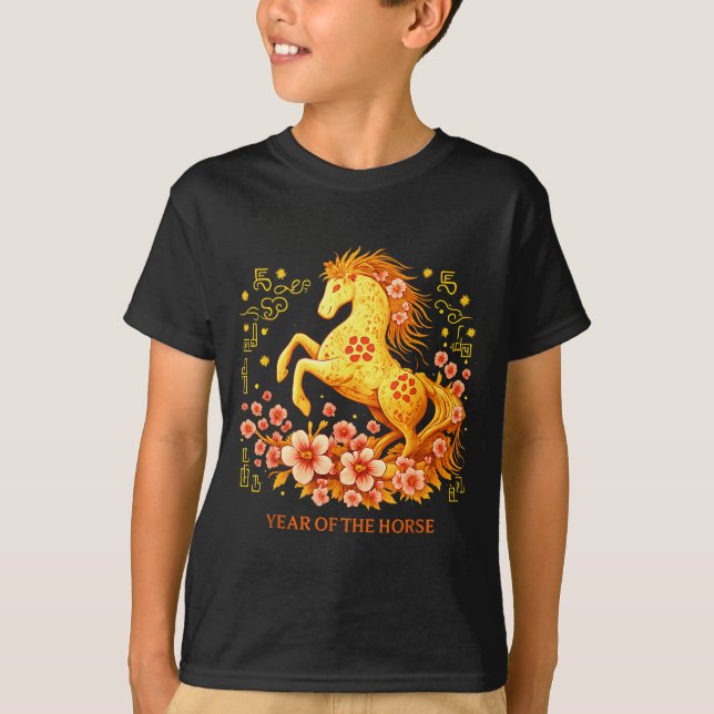 Camiseta Happy Chinese Lunar New Year 2026 Year Of The Hors (Frente)