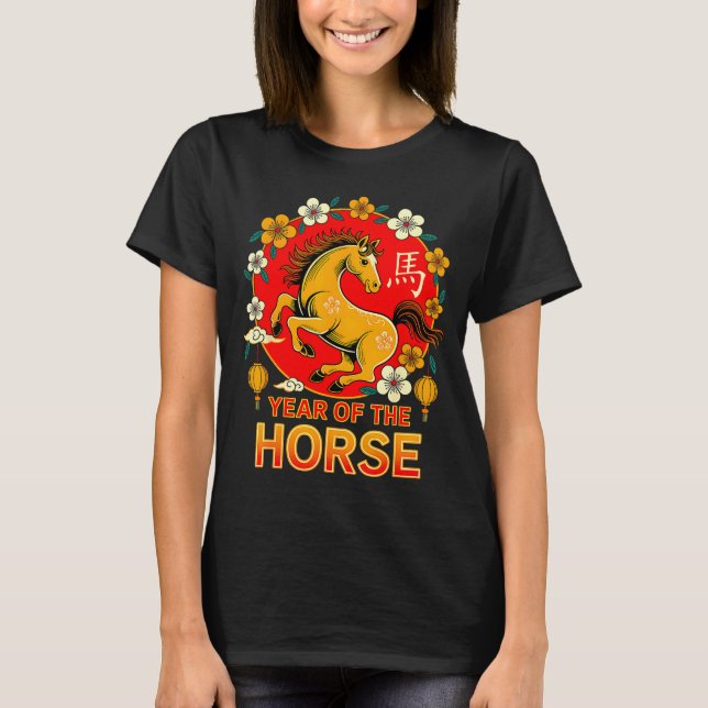 Camiseta Happy Chinese New Year 2026 Men Women Year Of The  (Frente)