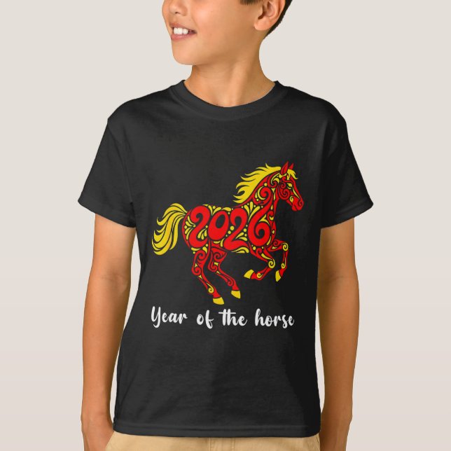 Camiseta Happy Chinese New Year 2026 Year Of The Horse Horo (Frente)