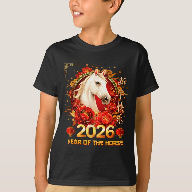 Camiseta Happy Chinese New Year Of The Horse 2026 Lunar New (Frente)
