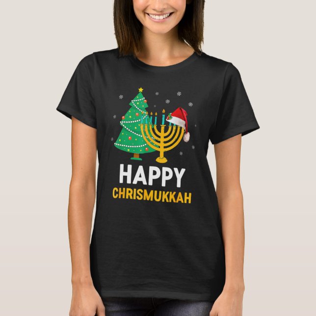 Camiseta Happy Chrismukkah  Hanukkah And Christmas (Frente)