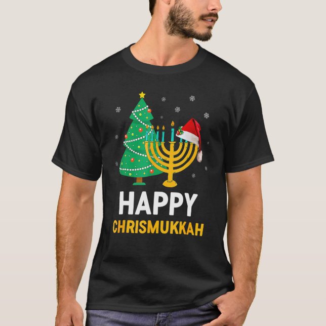 Camiseta Happy Chrismukkah  Hanukkah And Christmas (Frente)