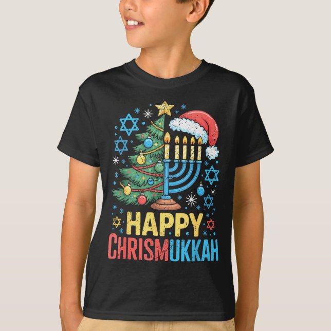 Camiseta Happy Chrismukkah Holiday Christmas And Hanukkah S (Frente)
