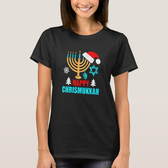 Camiseta Happy Chrismukkah Jewish Hanukkah Festival (Frente)