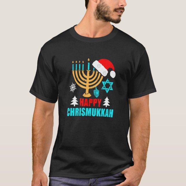 Camiseta Happy Chrismukkah Jewish Hanukkah Festival (Frente)