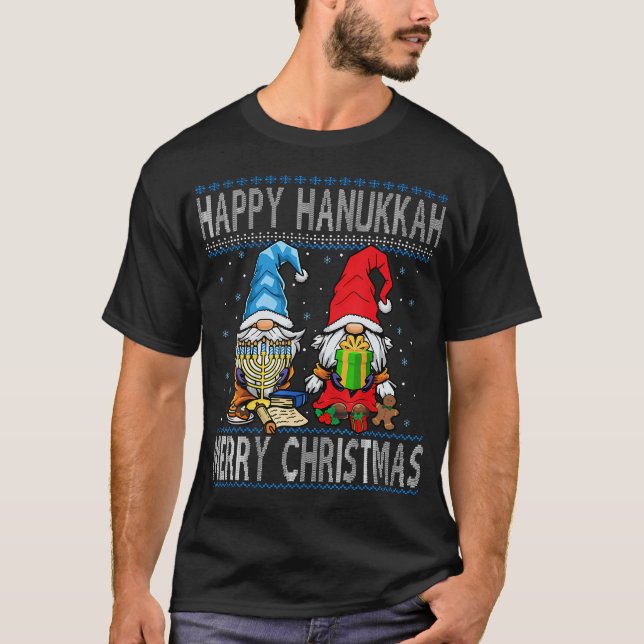 Camiseta Happy Chrismukkah Merry Christmas Happy Chanukah J (Frente)